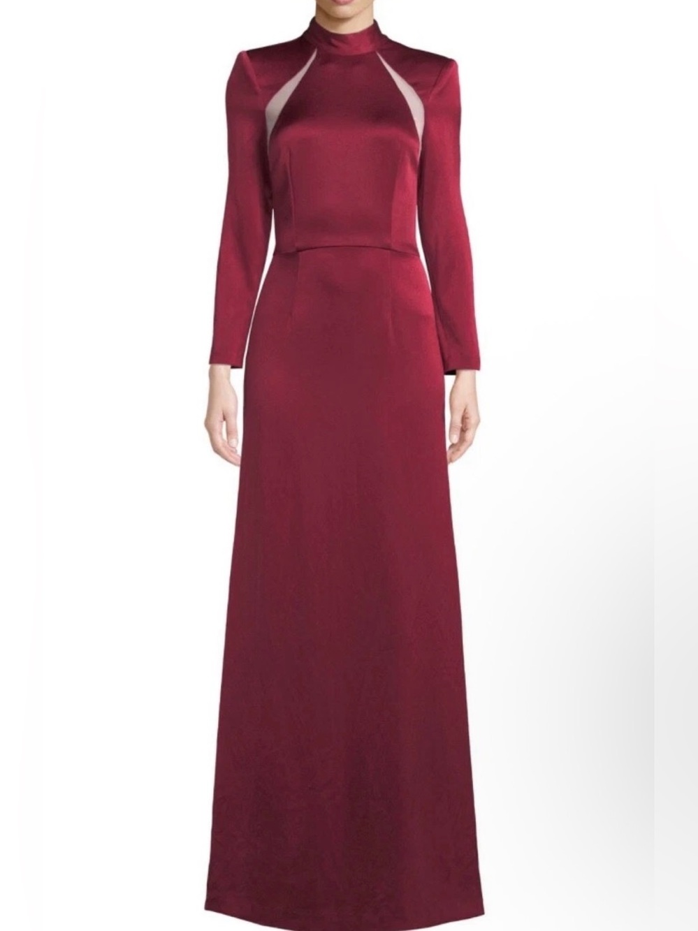 Alice + Olivia Bordeaux Long Sleeve Gown